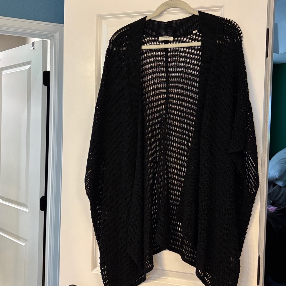 Max Studio Black Mesh Sweater / Jacket